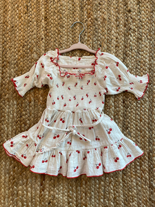 Fin & Vince 12-18m Smocked Cherry Dress